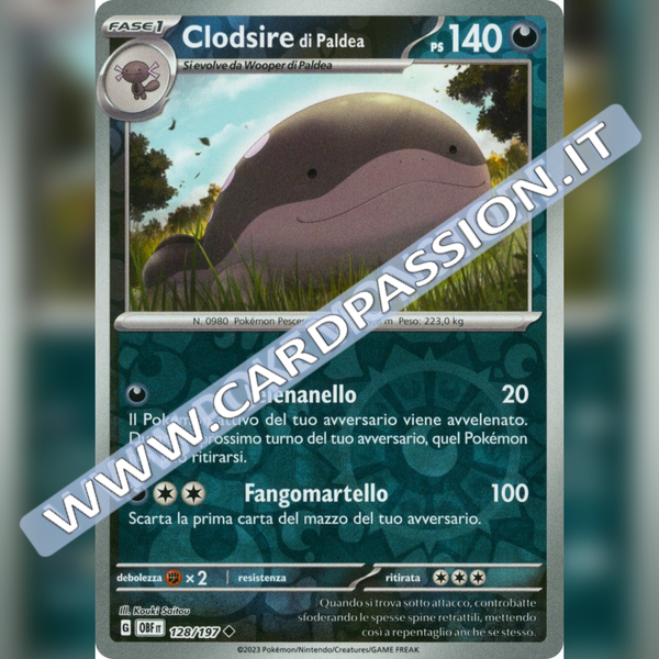 128/197 Clodsire di Paldea Reverse | Ossidiana Infuocata