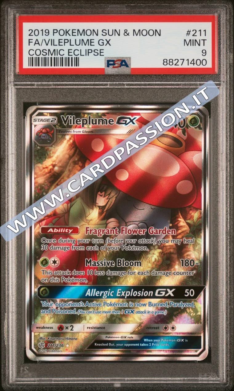 211/236 Vileplume GX Alternative Art | Cosmic Eclipse PSA 9