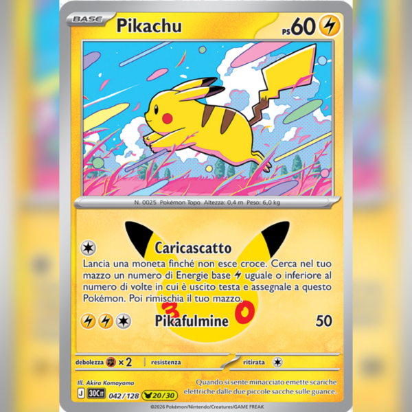042/128 Pikachu (20/30) Holo | 30esimo Anniversario