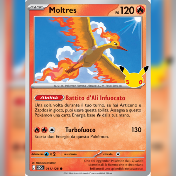 011/128 Moltres Holo | 30esimo Anniversario