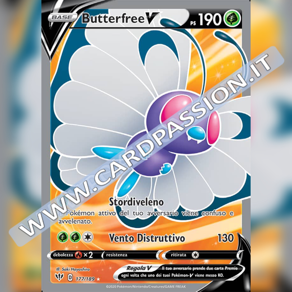 177/189 Butterfree V (Full Art) | Fiamme Oscure - Card Passion
