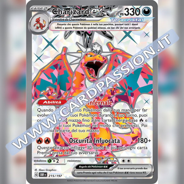 215/197 Charizard ex Teracristal (Full Art) | Ossidiana Infuocata