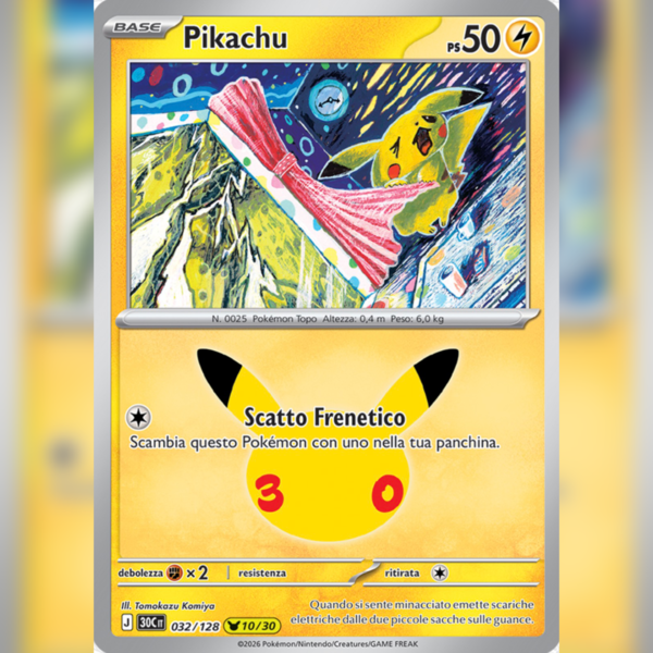 032/128 Pikachu (10/30) Holo | 30esimo Anniversario