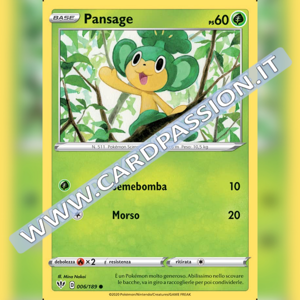 006/189 Pansage Comune | Fiamme Oscure - Card Passion