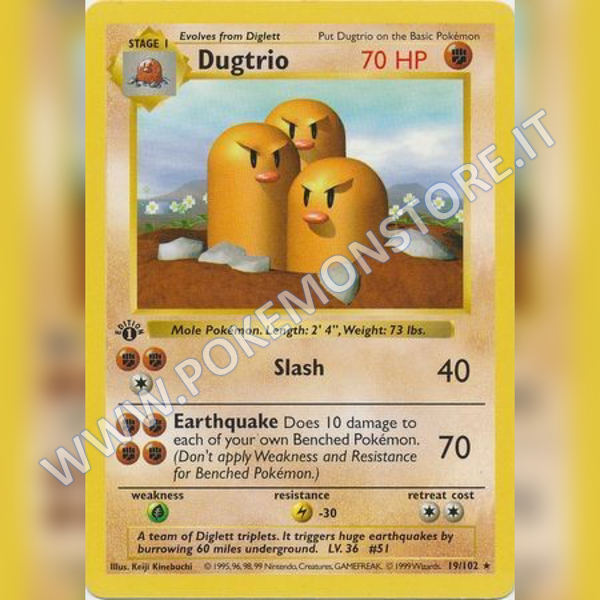 19/102 Dugtrio Rare (1st Edition) | Set Base (ENG) - Card Passion