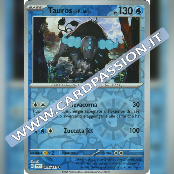 039/191 Tauros di Paldea Reverse | Scintille Folgoranti