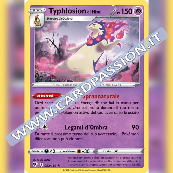 052/189 Typhlosion di Hisui Rara Holo | Lucentezza Siderale - Card Passion