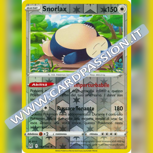 143/196 Snorlax Reverse | Origine Perduta - Card Passion