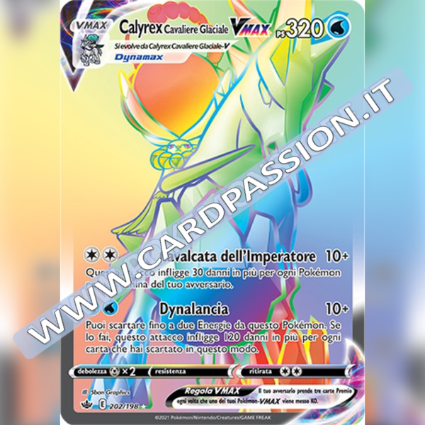 202/198 Calyrex Cavaliere Glaciale VMax Hyper | Regno Glaciale - Card Passion