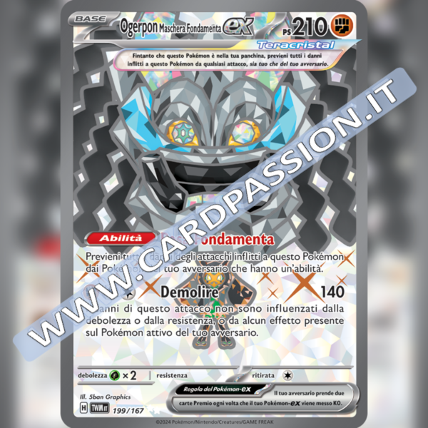 199/167 Ogerpon Maschera Fondamenta ex (Full Art) | Crepuscolo Mascherato