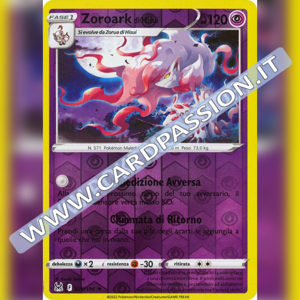 076/196 Zoroark di Hisui Reverse | Origine Perduta - Card Passion