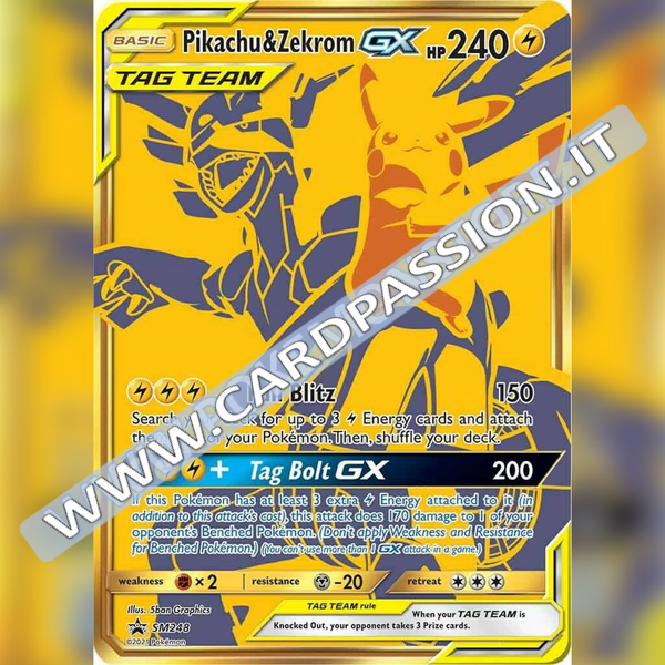 SM248 Pikachu & Zekrom GX Gold | Black Star Promo