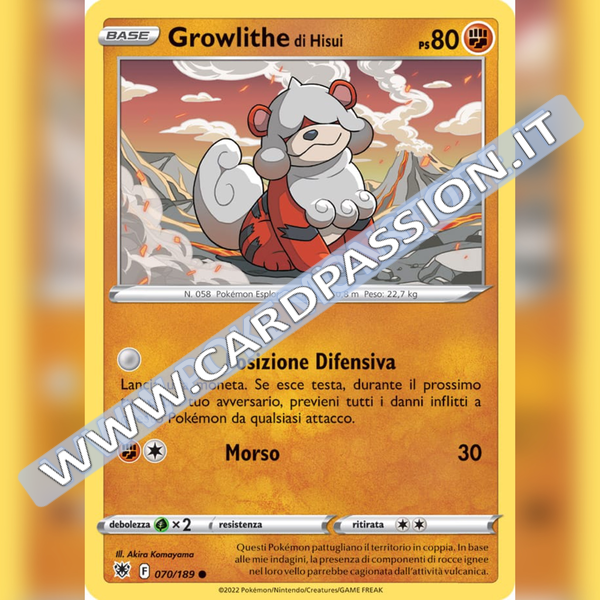 070/189 Growlithe di Hisui Comune | Lucentezza Siderale - Card Passion