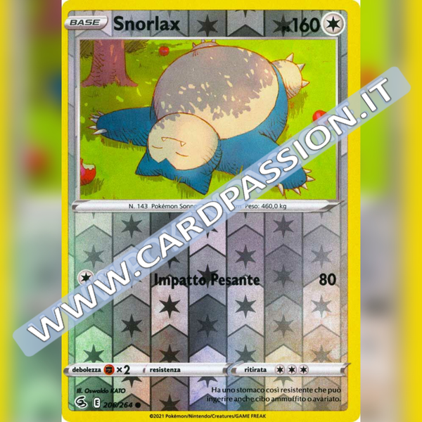 206/264 Snorlax Reverse | Colpo Fusione - Card Passion