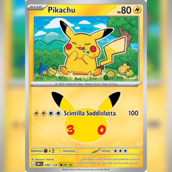 050/128 Pikachu (28/30) Holo | 30esimo Anniversario