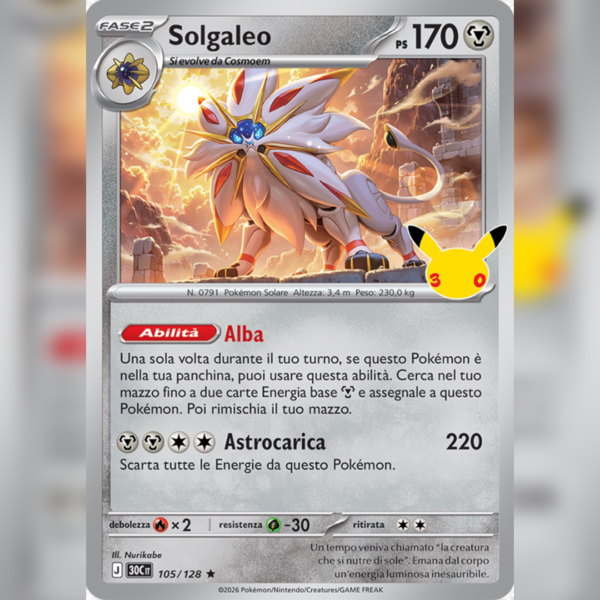 105/128 Solgaleo Holo | 30esimo Anniversario