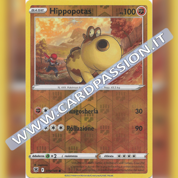 079/189 Hippopotas Comune Reverse | Lucentezza Siderale - Card Passion