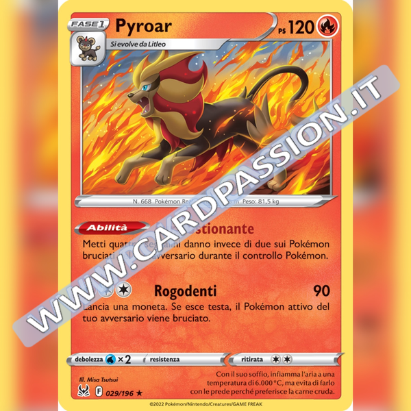 029/196 Pyroar Holo | Origine Perduta - Card Passion