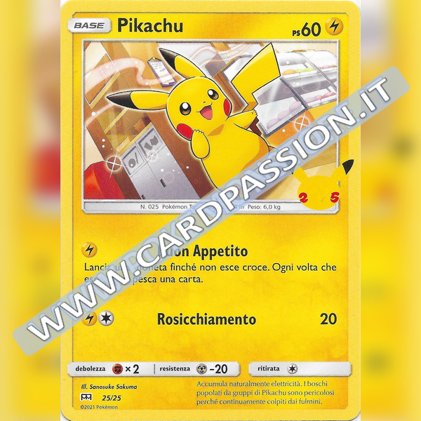 25/25 Pikachu Non Holo | McDonald's 25esimo Anniversario - Card Passion