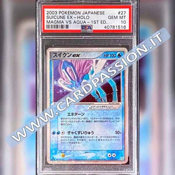 027/080 Suicune EX 1st Ed. Magma Vs Aqua PSA 10