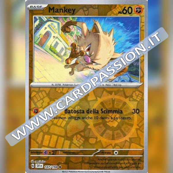 107/198 Mankey Reverse | Scarlatto e Violetto