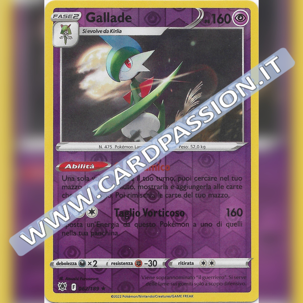 062/189 Gallade Rara Reverse | Lucentezza Siderale - Card Passion