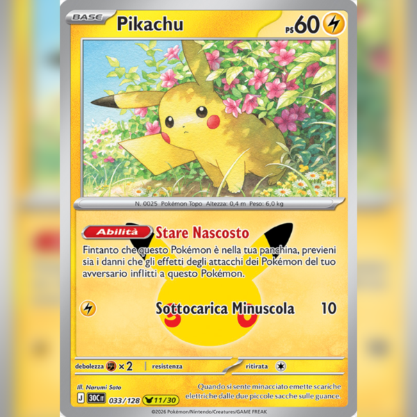 033/128 Pikachu (11/30) Holo | 30esimo Anniversario