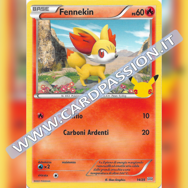 14/25 Fennekin Non Holo | McDonald's 25esimo Anniversario - Card Passion