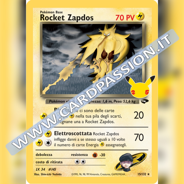 15/132 Rocket's Zapdos Holo | Gran Festa - Card Passion