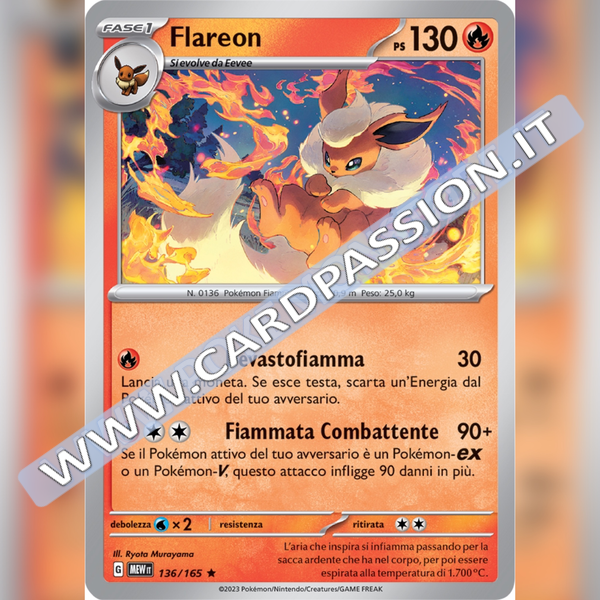 136/165 Flareon Holo | Scarlatto e Violetto 151
