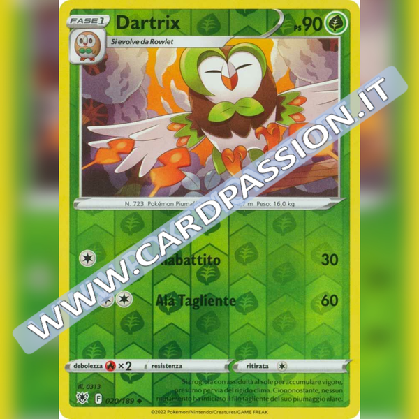 020/189 Dartrix Non Comune Reverse | Lucentezza Siderale - Card Passion