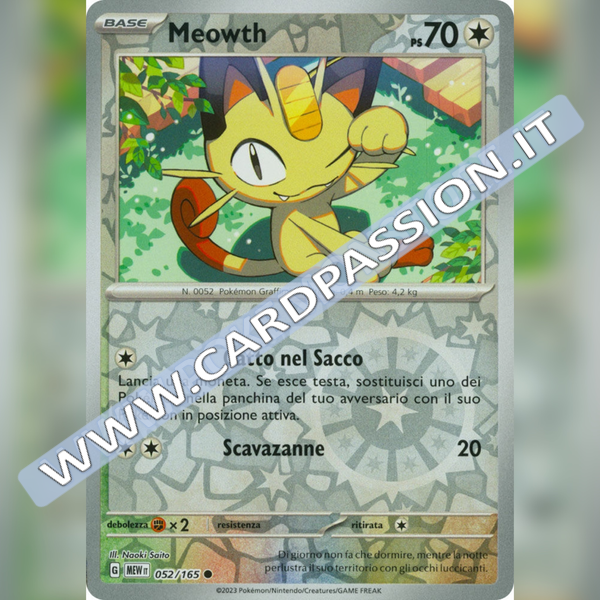 052/165 Meowth Reverse | Scarlatto e Violetto 151