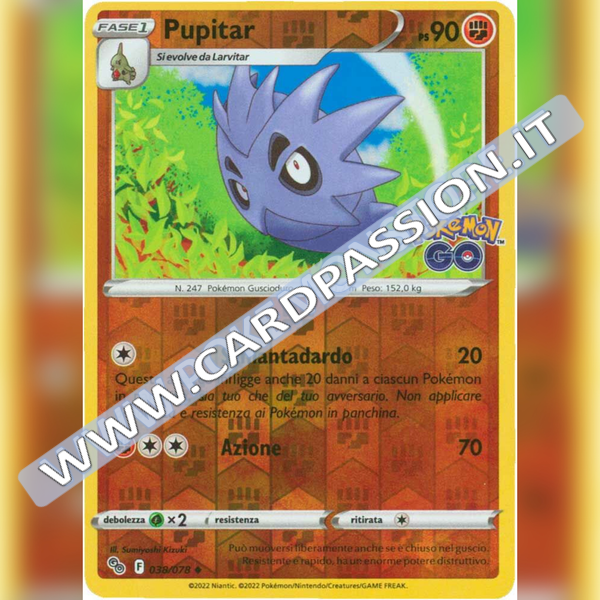038/078 Pupitar Non Comune Reverse | Pokemon GO - Card Passion