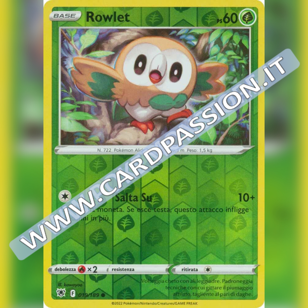 019/189 Rowlet Comune Reverse | Lucentezza Siderale - Card Passion