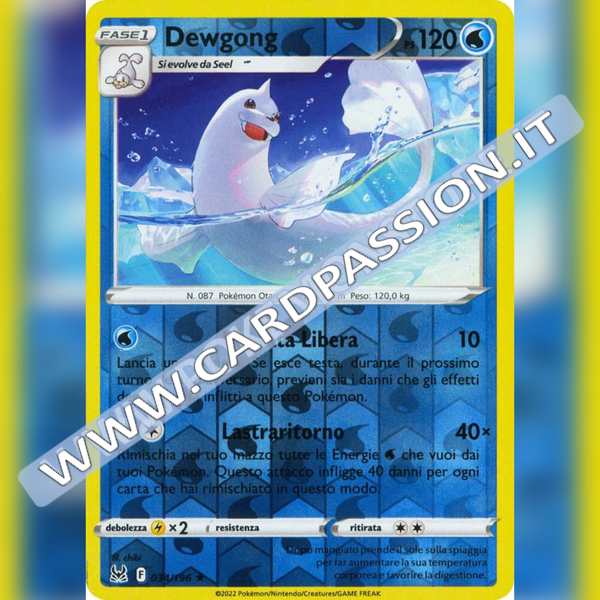 034/196 Dewgong Reverse | Origine Perduta - Card Passion