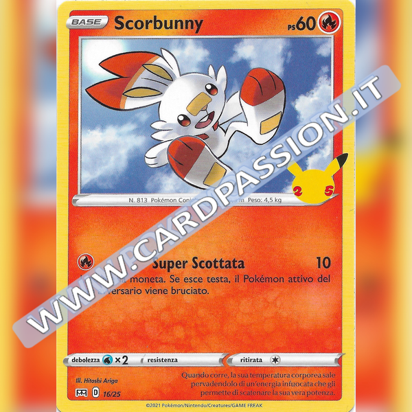 16/25 Scorbunny Non Holo | McDonald's 25esimo Anniversario - Card Passion