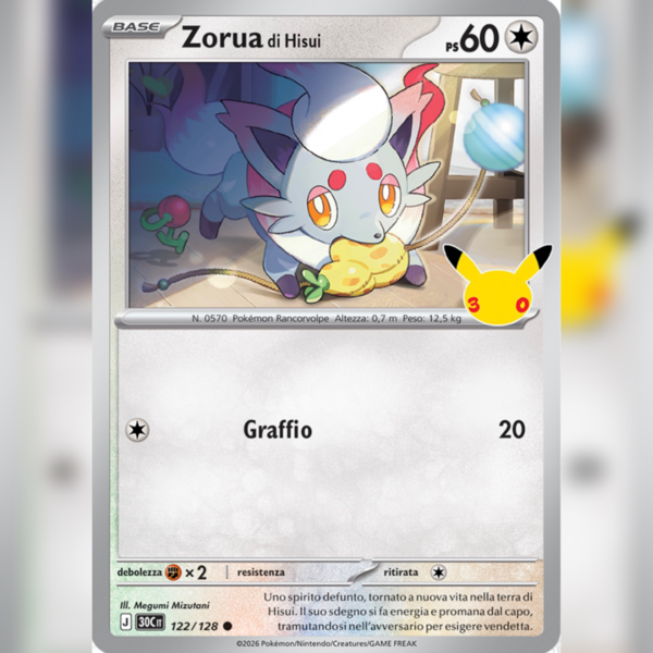 122/128 Zorua di Hisui Holo | 30esimo Anniversario
