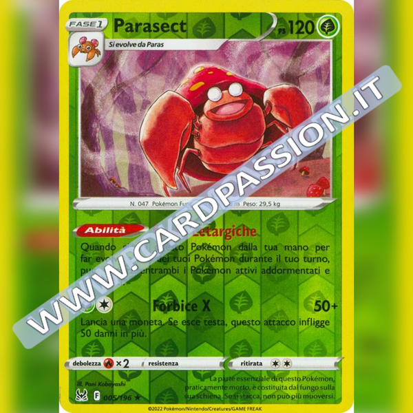 005/196 Parasect Reverse | Origine Perduta - Card Passion