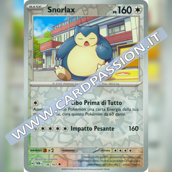 136/167 Snorlax Reverse | Crepuscolo Mascherato