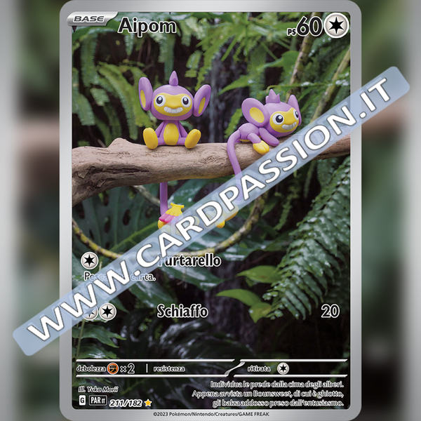 211/182 Aipom Illustrazione Rara | Paradosso Temporale