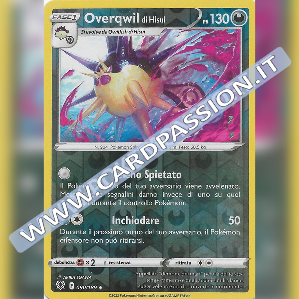 090/189 Overqwill di Hisui Non Comune Reverse| Lucentezza Siderale - Card Passion