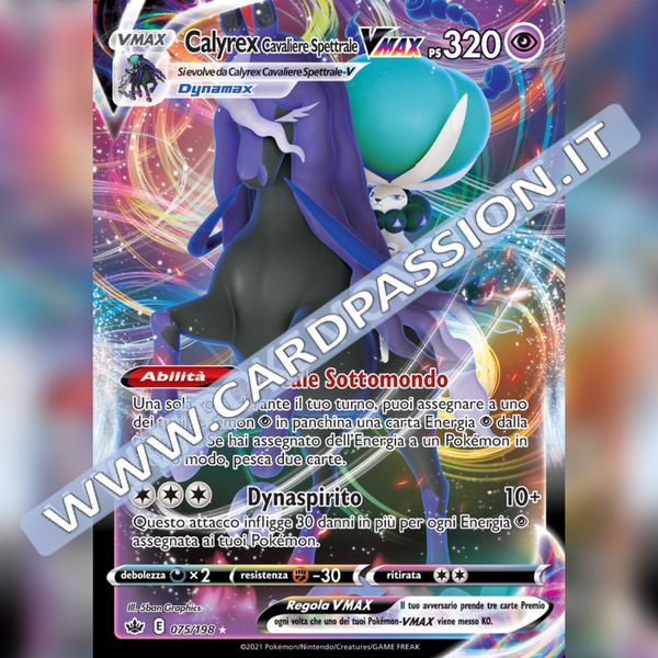 075/198 Calyrex Cavaliere Spettrale VMax | Regno Glaciale - Card Passion