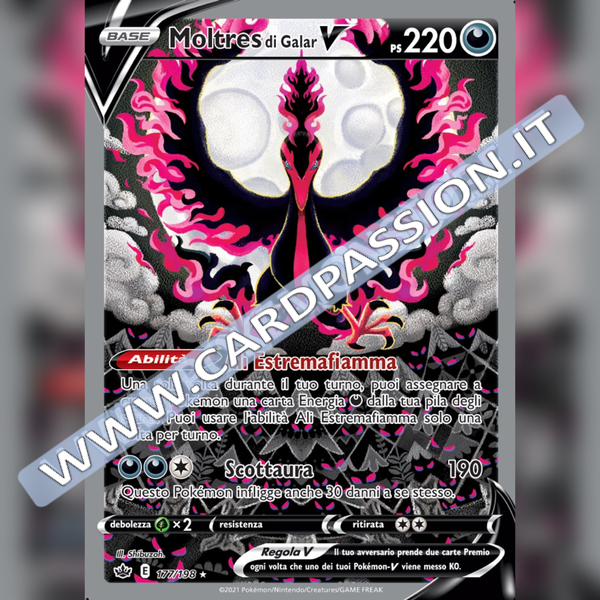 177/198 Moltres di Galar V (Full Alternative Art) | Regno Glaciale - Card Passion