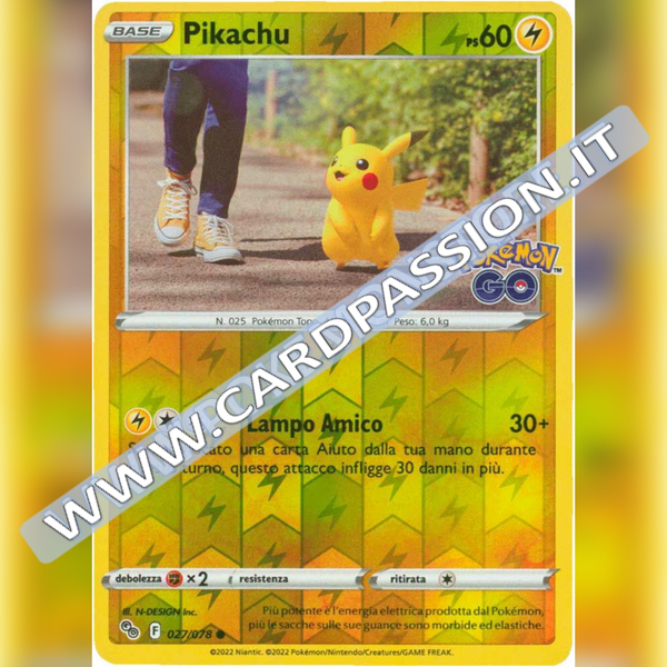 027/078 Pikachu Comune Reverse | Pokemon GO - Card Passion