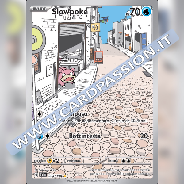204/198 Slowpoke Illustrazione Rara | Scarlatto e Violetto