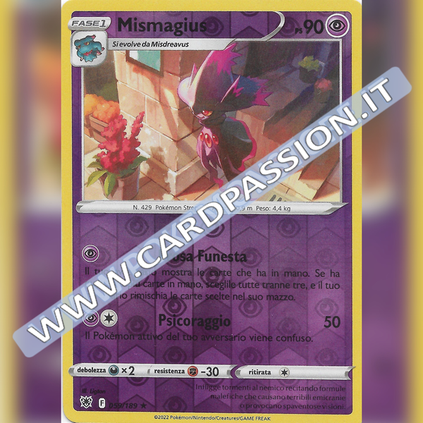 059/189 Mismagius Rara Reverse | Lucentezza Siderale - Card Passion