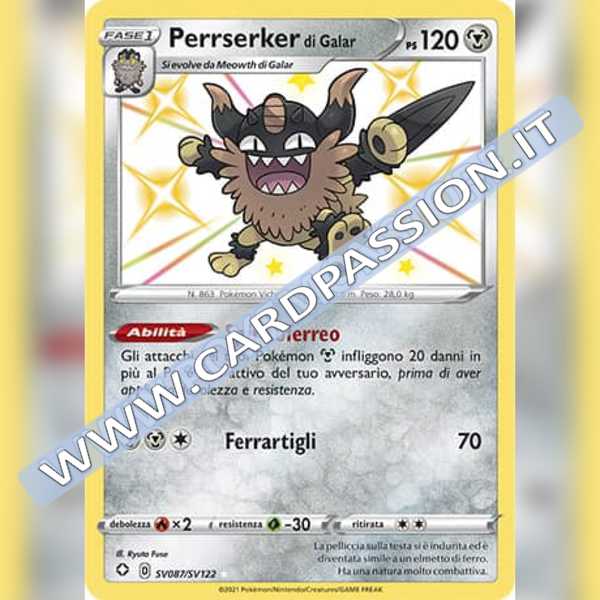 SV087/SV122 Perrserker Di Galar Baby Shiny | Destino Splendente - Card Passion