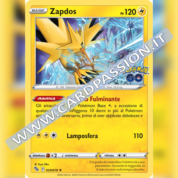 029/078 Zapdos Rara Holo | Pokemon GO - Card Passion