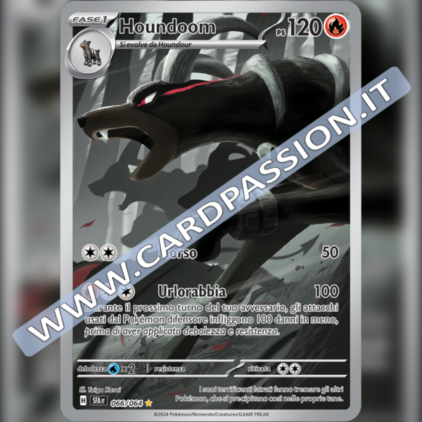 066/064 Houndoom Illustrazione Rara | Segreto Fiabesco