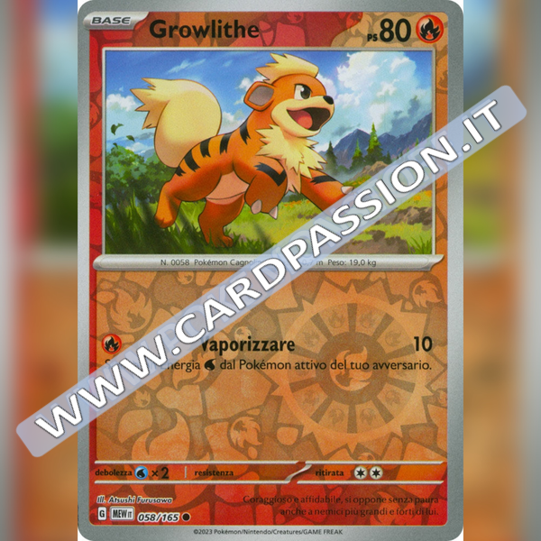 058/165 Growlithe Reverse | Scarlatto e Violetto 151